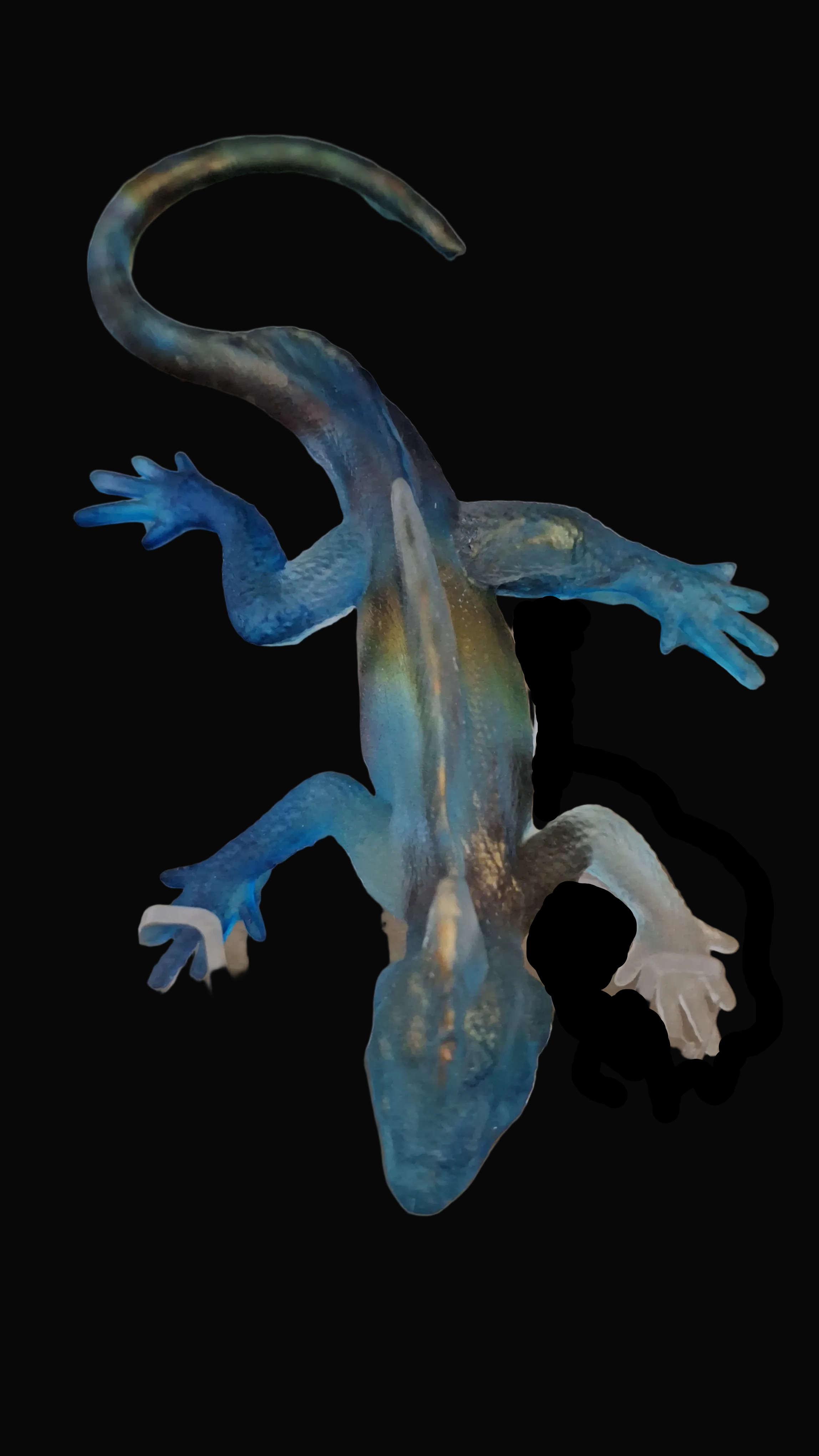 Blue, Green & Yellow Baby Resin Lizard