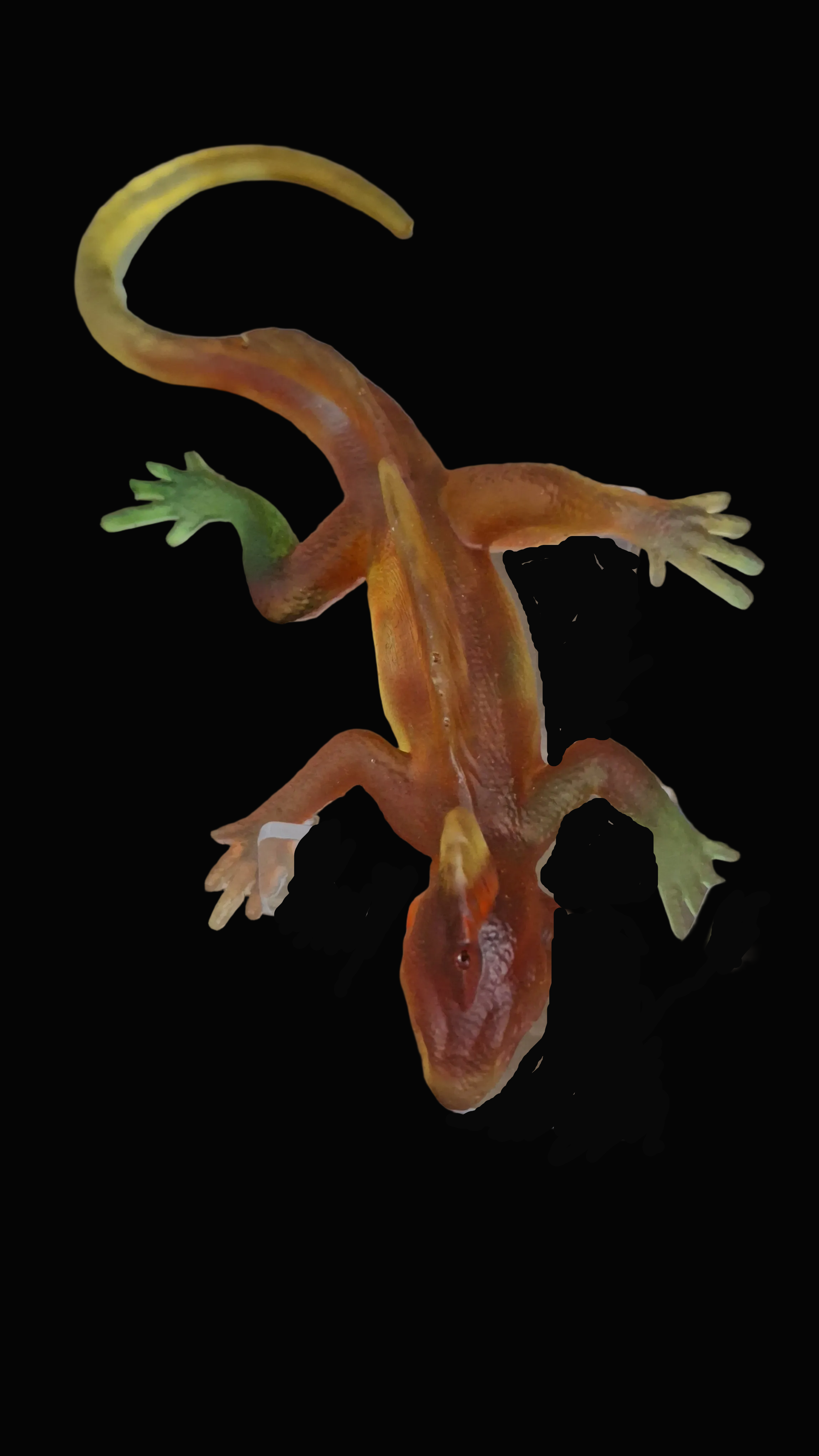Baby Orange, Green & Yellow Resin Lizard