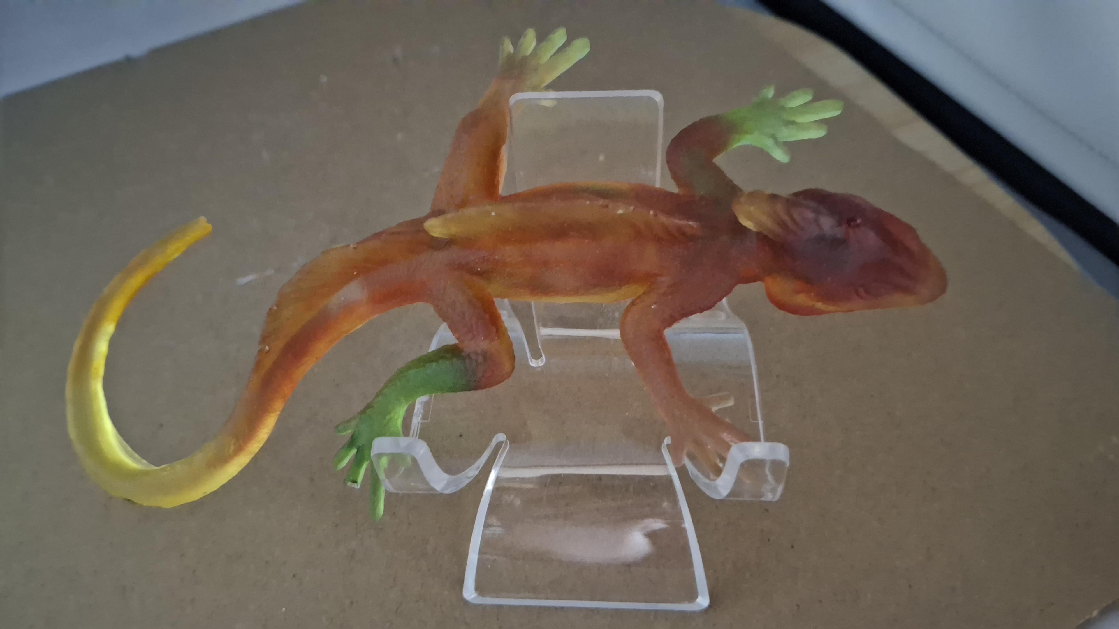 Baby Orange, Green & Yellow Resin Lizard
