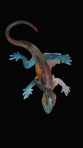 Baby Blue & Clear Resin Lizard with Red & Purple